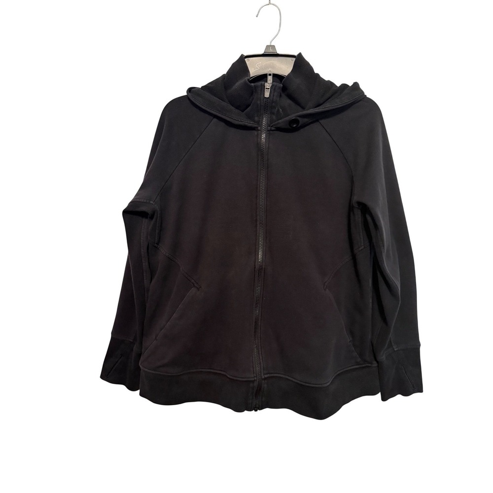 Athleta Triumph Hoodie Black Full Zip Sweatshirt Thumbholes Plus Size 1X